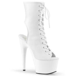 Adore-1016 White Matte Open Toe & Heel Platform Boots