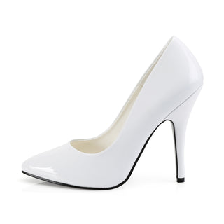 pleaser seduce-420 white heel outer side view