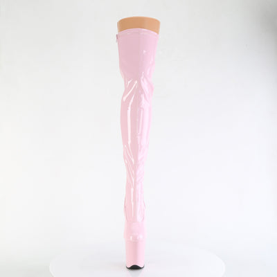 Flamingo-3000 High Platform Stretch Thigh High Boots Pink