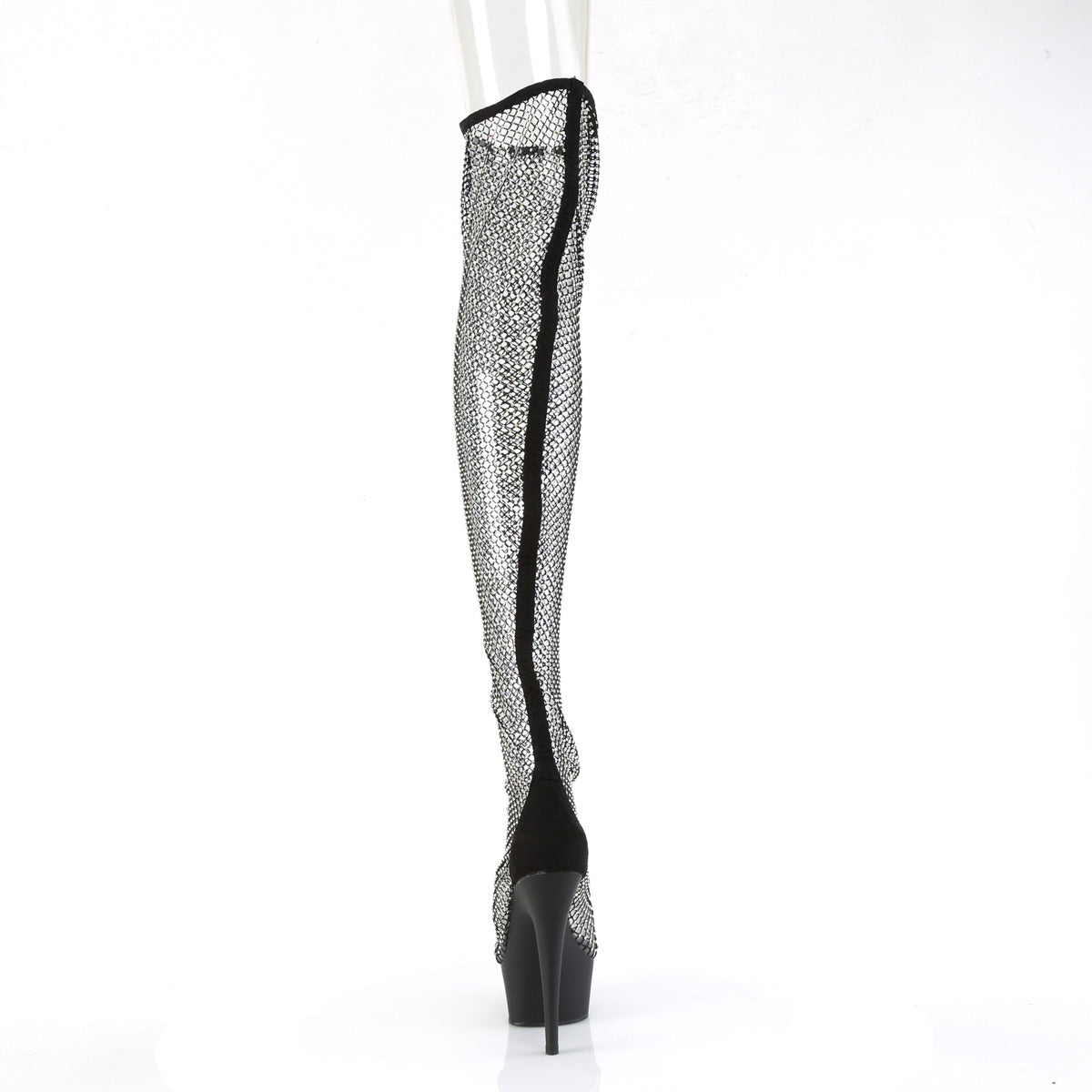 transparan pole thigh high boots