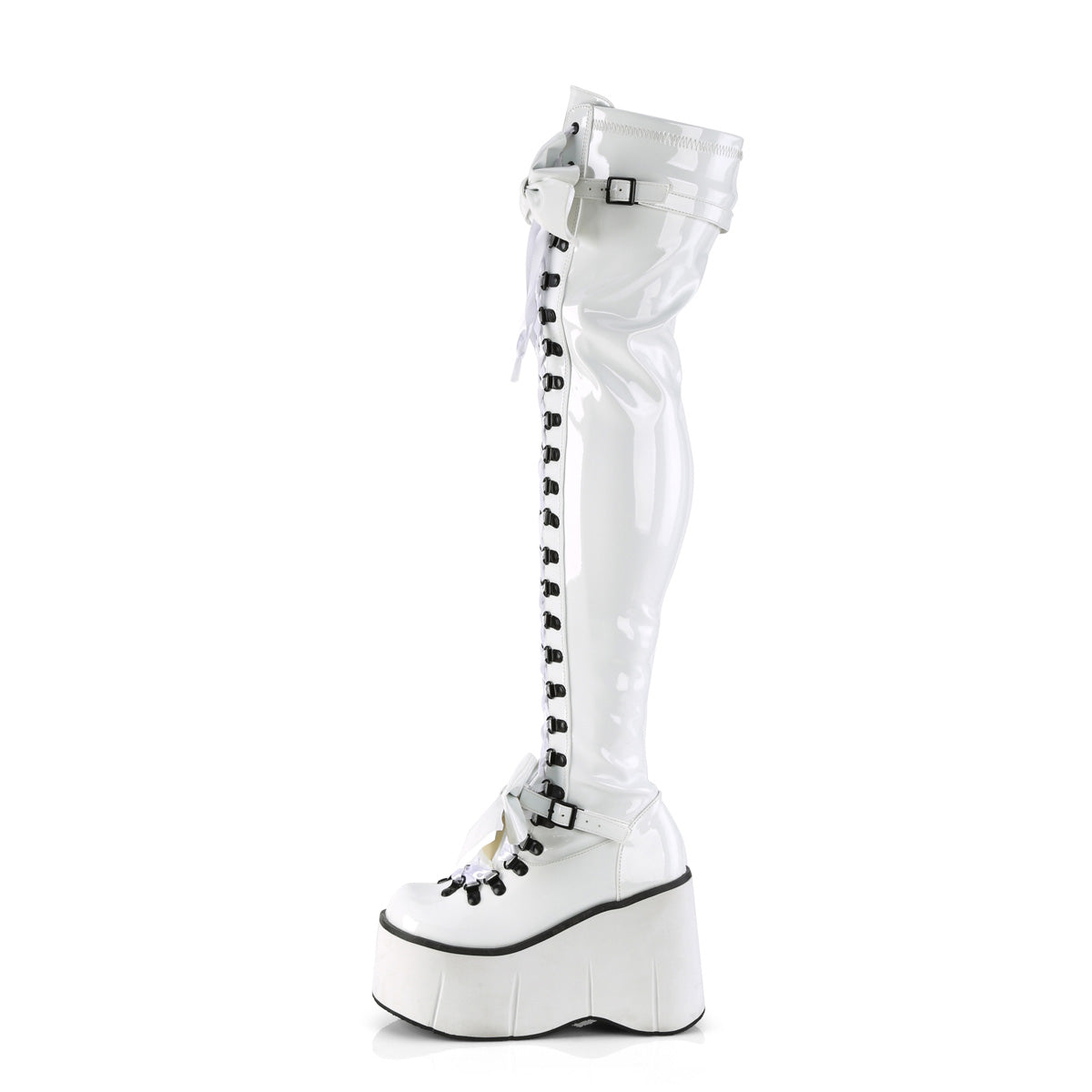 white punk thigh high boots kera-303