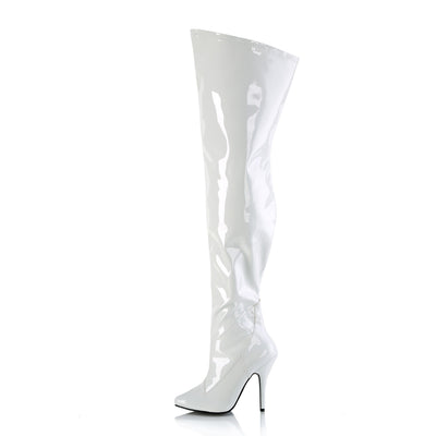 white wide calf over the knee boots - seduce-3000wc