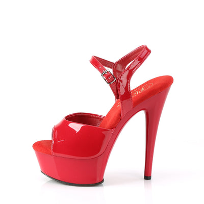 wide fit red pole sandals pleaser excite-609