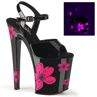 pleaser xtreme-809hb uv blacklight flower sandals