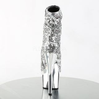 Silver Chrome Plated Platform Peep Toe Adore-1008SQ