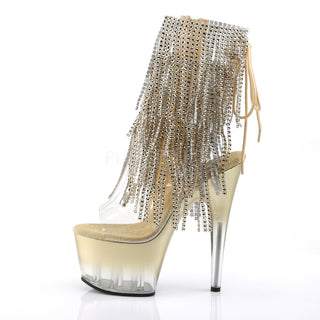 Rhinestone Fringe Gold Platform Boots