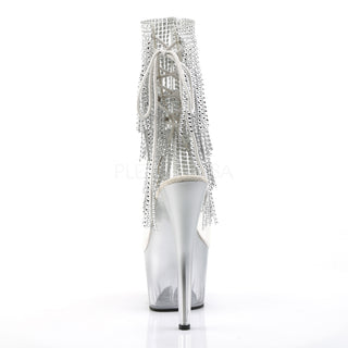 Rhinestone Fringe Silver Platform Boots