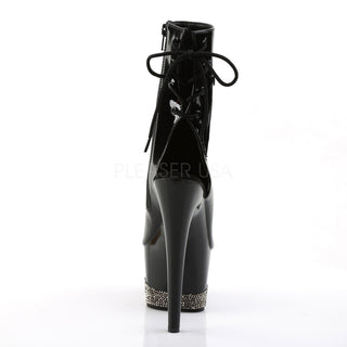 Adore-1018-3 Rhinestone Platform Peep Toe Boots