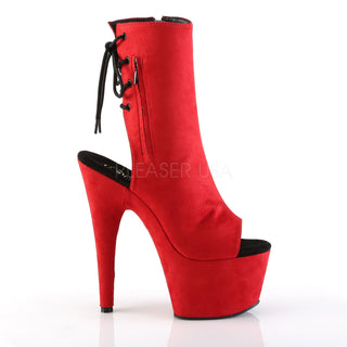 Adore-1018FS Red Faux Suede Platform Boots