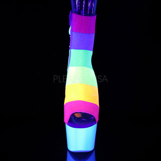 Rainbow Neon White Boots