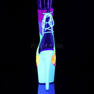 Rainbow Neon White Boots