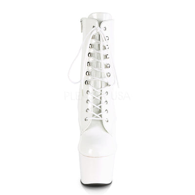 Sexy Devil 7 Inches Patent White Ankle Boots