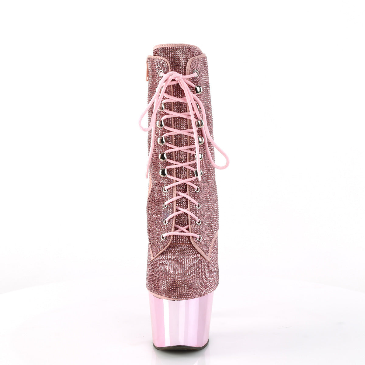 Pink Rhinestone Adore-1020CHRS Platform Boots
