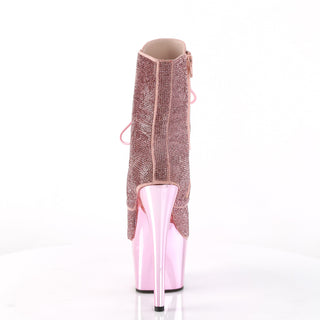 Pink Rhinestone Adore-1020CHRS Platform Boots