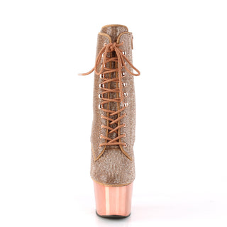 Rose Gold Rhinestone Adore-1020CHRS Platform Boots