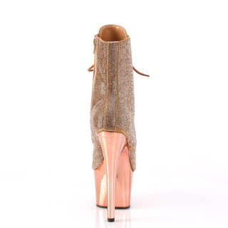 Rose Gold Rhinestone Adore-1020CHRS Platform Boots