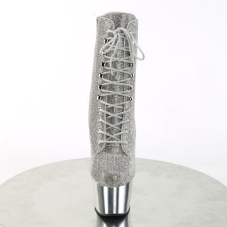 Adore-1020CHRS  Silver Rhinestone Platform Boots