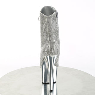 Adore-1020CHRS  Silver Rhinestone Platform Boots