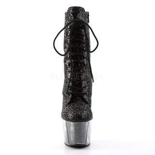 Sexy Devil Black Glitter Ankle Boots