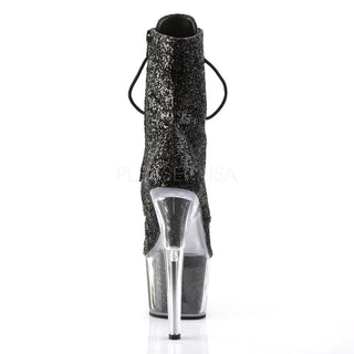 Sexy Devil Black Glitter Ankle Boots
