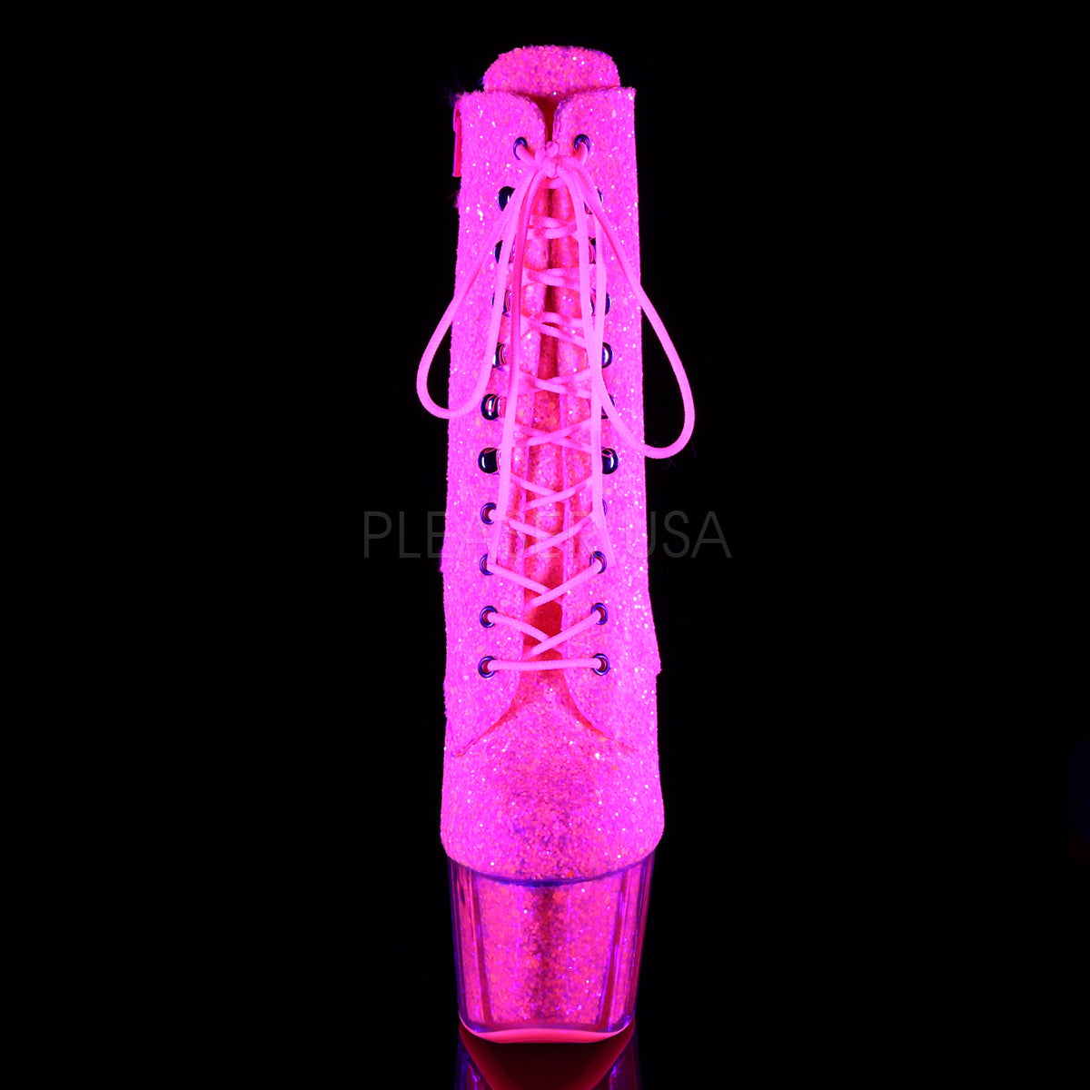 Sexy Devil Neon Pink Glitter Ankle Boots