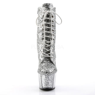 Sexy Devil Silver Glitter Ankle Boots