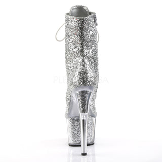 Sexy Devil Silver Glitter Ankle Boots