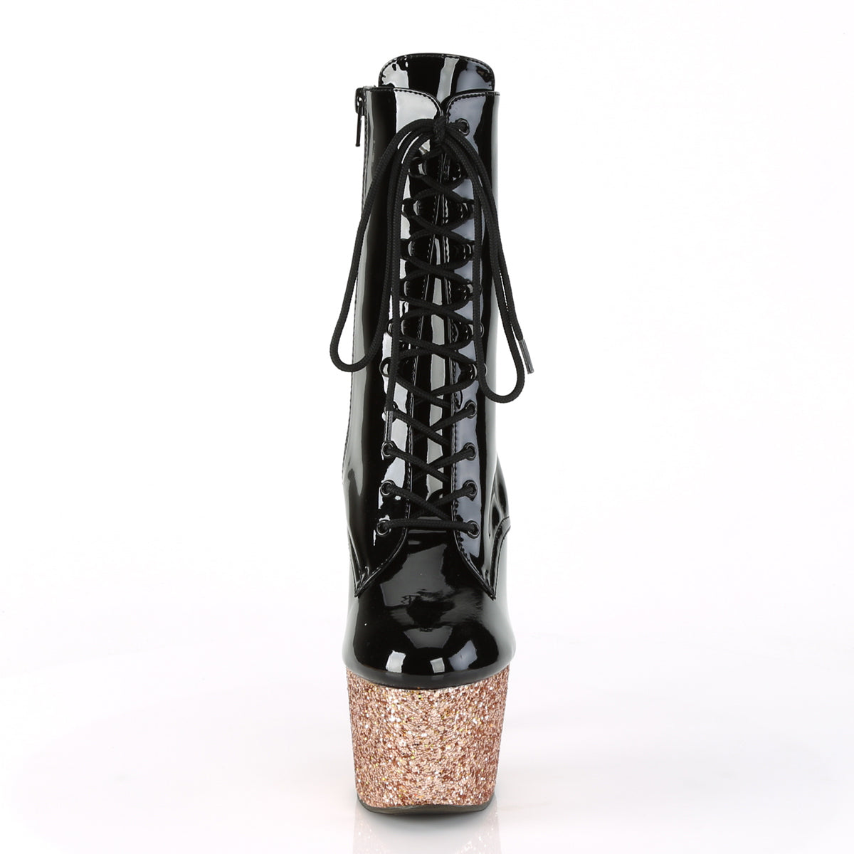 Sexy Devil 7 Inches Rose Gold Glitter Platform Ankle Boots