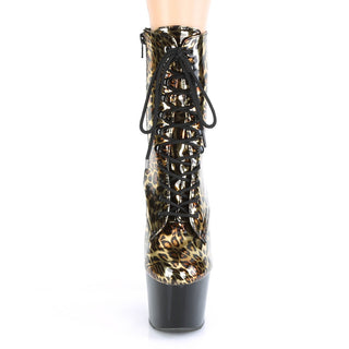 Gold Leopard Print Platform Boots