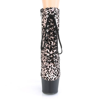 Light Pink Leopard Print Platform Boots