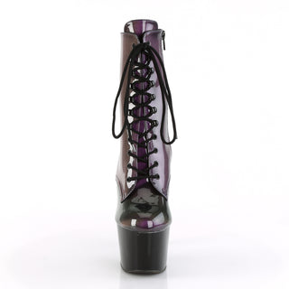 Shiny Sexy Purple-Olive Pole Dancer Boots