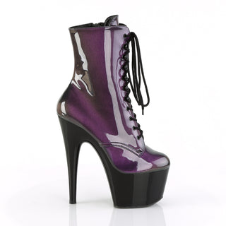 Shiny Sexy Purple-Olive Pole Dancer Boots
