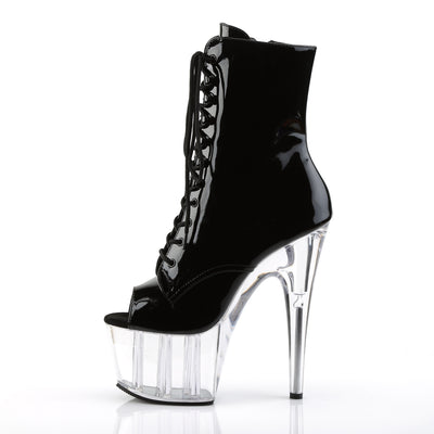 Sexy Devil Open Toe Ankle Clear Platform Boots