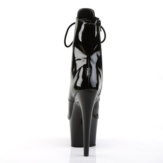 Adore-1021 Black Patent Peep Toe Platform Boots