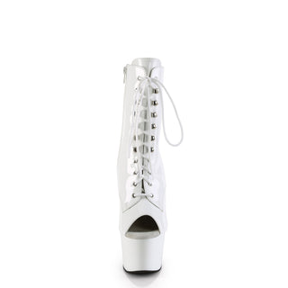 Adore-1021 White Patent Peep Toe Platform Boots