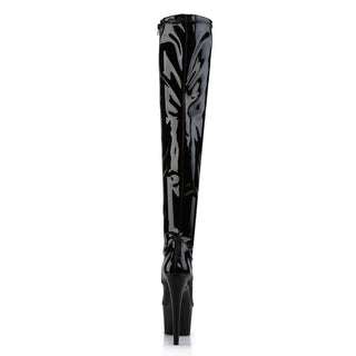Adore-3000 Black Patent Thigh-High Platform Boots