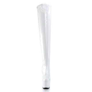 Adore-3000 White Thigh-High Platform Boots