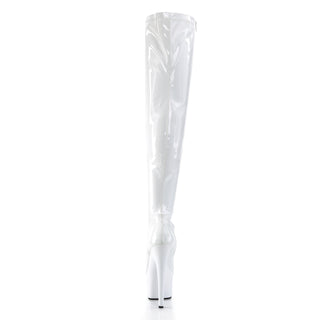 Adore-3000 White Thigh-High Platform Boots