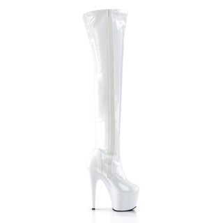 Adore-3000 White Thigh-High Platform Boots