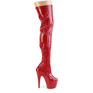 Queen of The Night Red Hologram Thigh High Boots