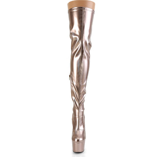 Queen of The Night Gold Hologram Thigh High Boots