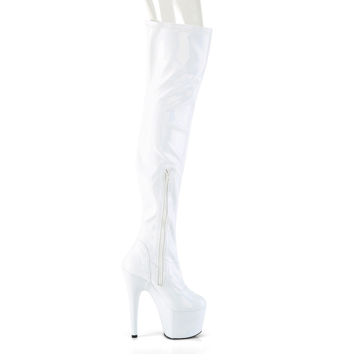 Queen of The Night White Thigh High Boots