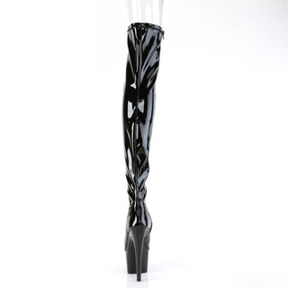 Adore-3011 Thigh High Peep Toe Boots Black PA