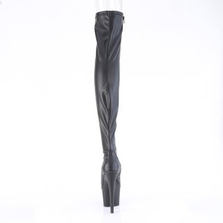 Adore-3011 Black Matte Peep Toe Thigh High Boots