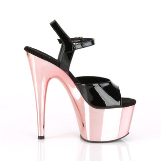 Adore-709 Rose Gold Chrome Platform Sandals