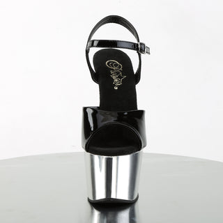Adore-709 Silver Chrome Heels