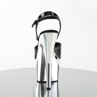 Adore-709 Silver Chrome Heels