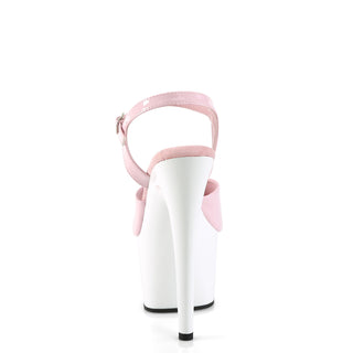 Adore-709 Baby Pink - White Platform Heels