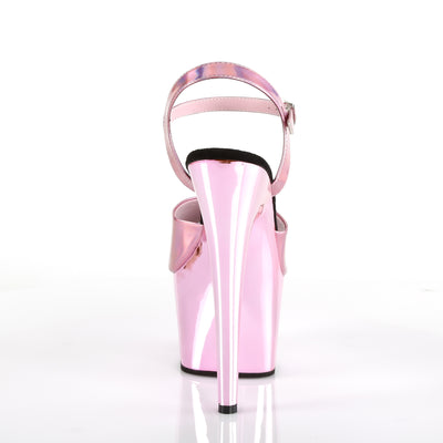 Baby Pink Hologram Chrome Platform Sandals