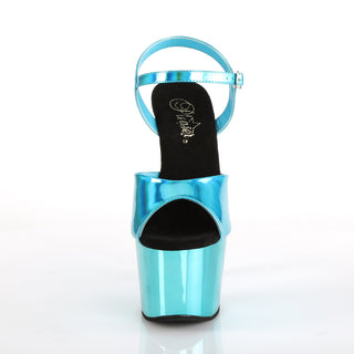 Adore-709HGCH Turquoise Hologram Chrome Platform Heels